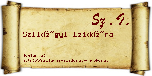 Szilágyi Izidóra névjegykártya